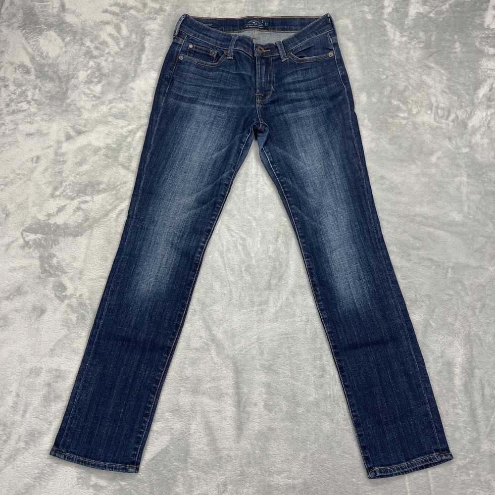 Lucky Brand Jeans Women 2/26 (28x30) Blue Denim Faded Stretch Sweet Straight Leg